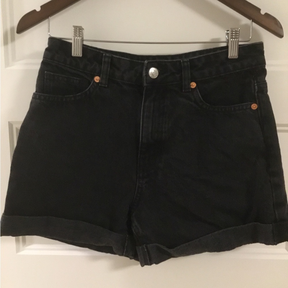 Mango Black Jean Shorts